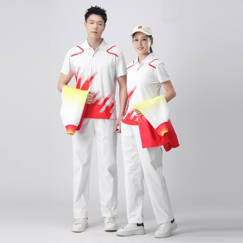 Sportswear Suit Appearance Clothing Sports Running Martial Arts Coach Short-Sleeved Group Clothing Youth Volunteers Three-Piece Suit - Image 1